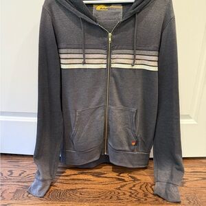 Aviator Nation 5 Stripe Hoodie - Faded Smoke
